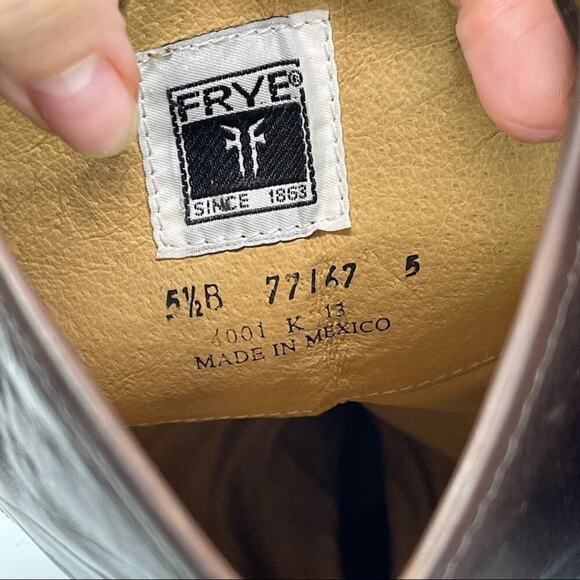 Frye Dark Brown Leather Melissa Western Tall Riding Boots  Size 5.5 Style 77167 - Picture 11 of 16